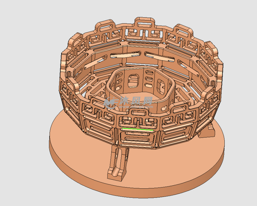 镂空-鼎 - 艺术品/工艺品图纸 - 沐风网