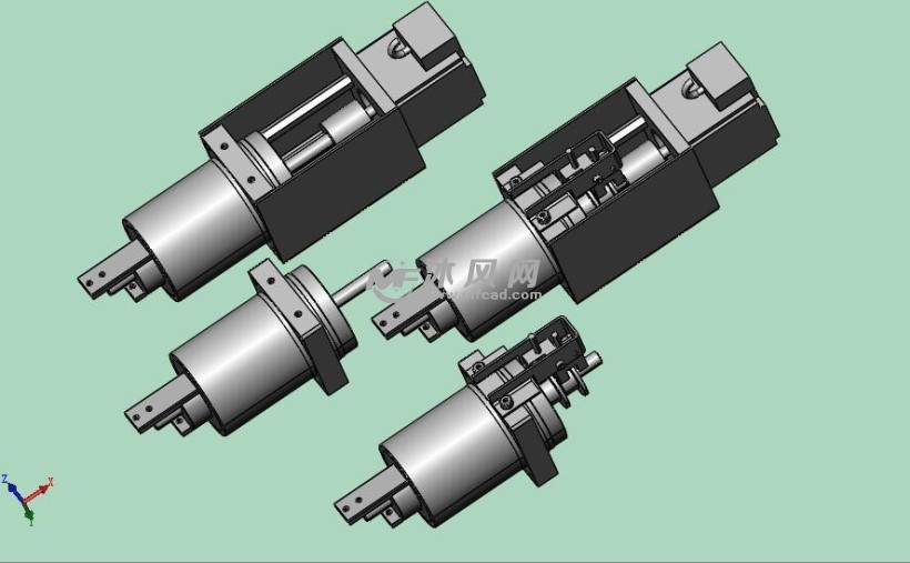4种x6412型机械旋转气缸模型