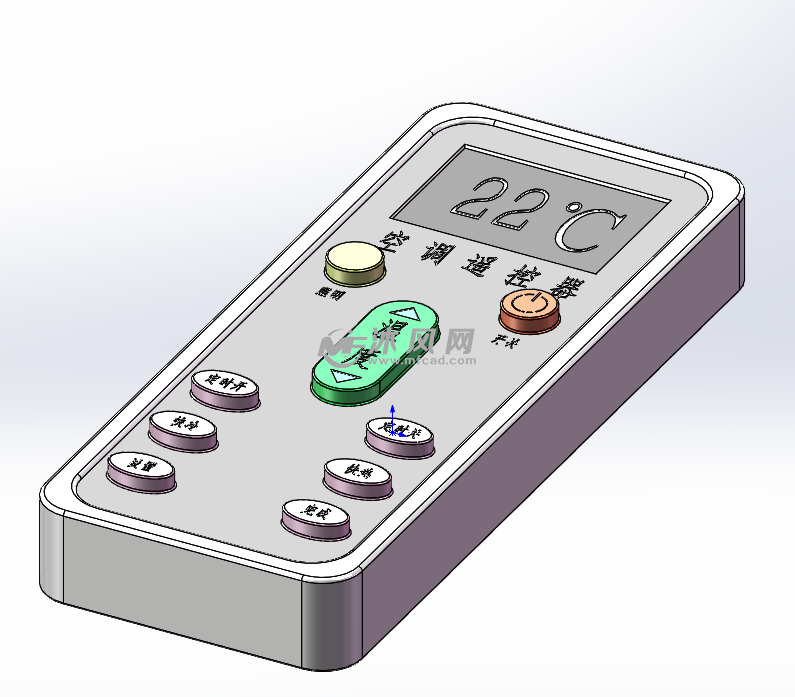 空调遥控器三维设计模型