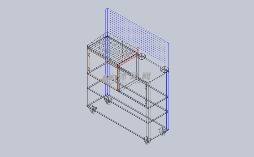 移动式工具柜设计 - 工位器具图纸 - 沐风网
