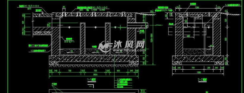 净化池立剖面结构图
