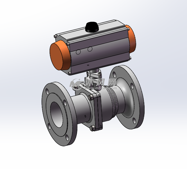 dn80不锈钢气动法兰球阀 - 阀体图纸 - 沐风网