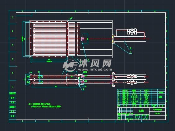 气动双层棒条阀835x858图纸