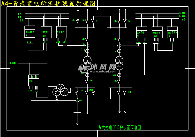 青武变电所继电保护设计图纸下载_设计方案图纸 - 沐风网