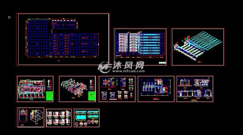 某大型冷冻站冷库建筑及制冷系统图