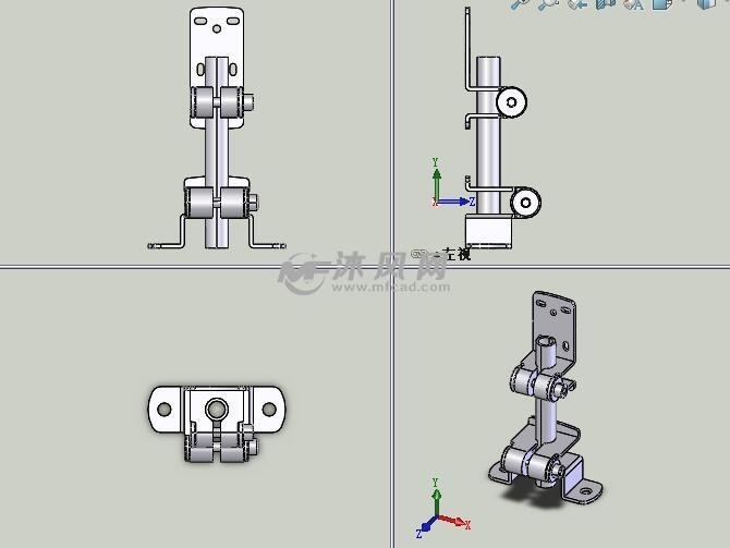 gsenr - 传感器安装底座支架组件-钣金型-组件三视图