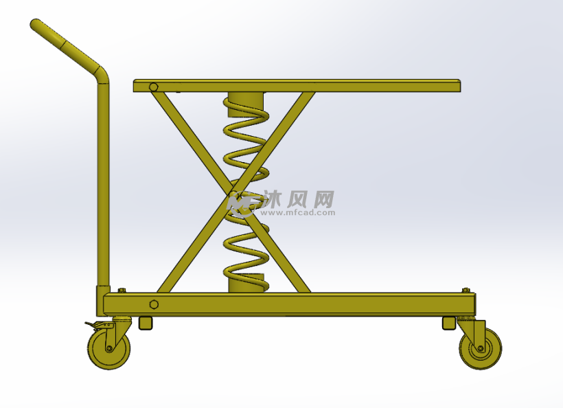 带弹簧升降的手推车 - 工位器具图纸 - 沐风网