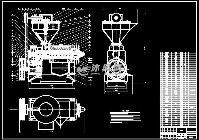 螺旋式榨油机设计图 食品机械图纸 沐风网