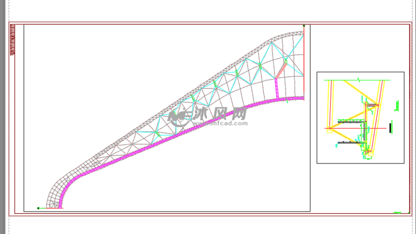 马道平面布置布置图钢结构整体轴测图屋盖下弦节点布置图图纸参数图纸