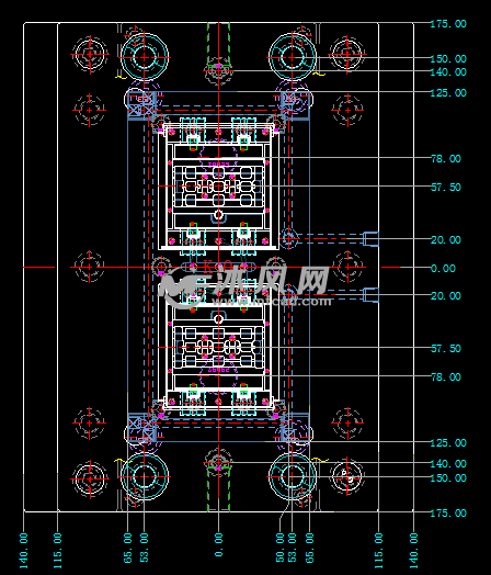 开关控制支架模具排位图