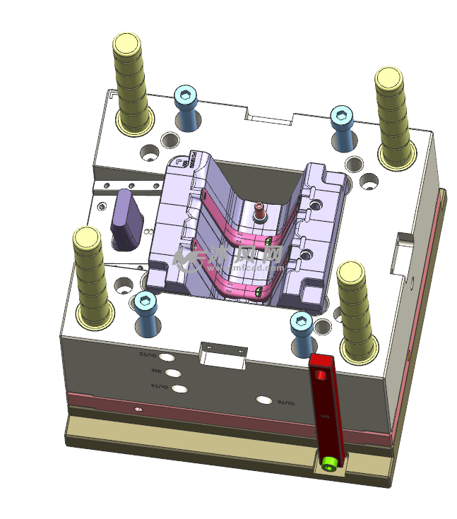 jpg模具外形图后模结构设计后模部分顶出节骨产品图产品正面图雇佣ta