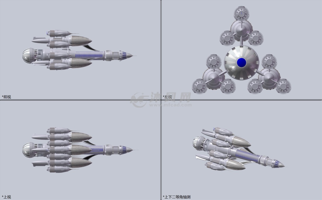 未来感宇宙飞船 - 未来科技图纸 - 沐风网