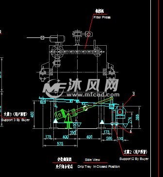 翻板式集水盘结构图 建筑模型图纸 沐风网