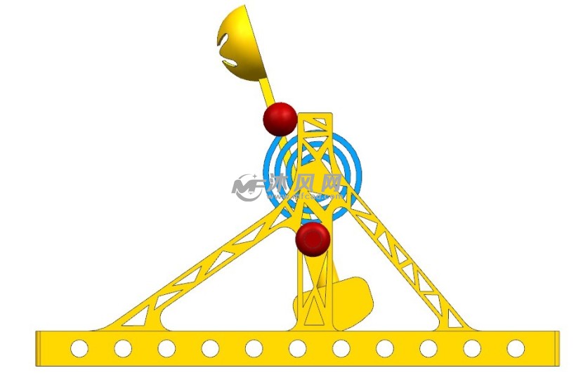 模型投石器弹射游戏玩具3d模型,弹射玩具,减压玩具,diy 玩具,结构简洁