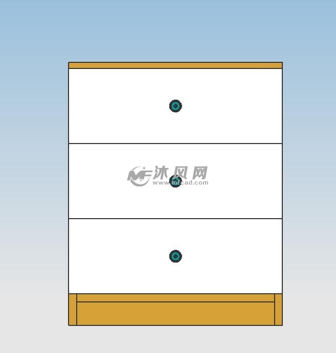 床头柜模型 俯视图