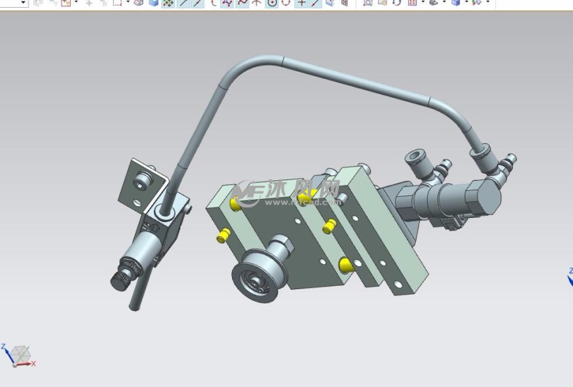 皮带张紧装置设计模型等轴侧