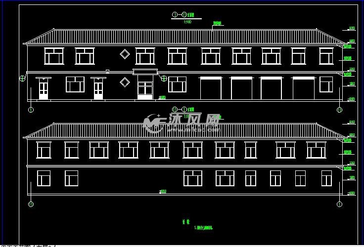 某地供水公司主楼结构图 - 办公建筑图纸 - 沐风网