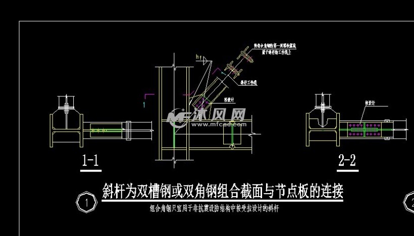 钢结构支撑节点大样图