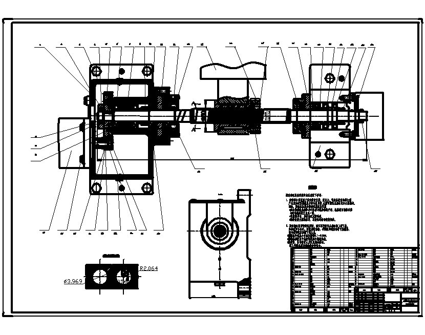 φ500mm普通卧式车床纵向装配图