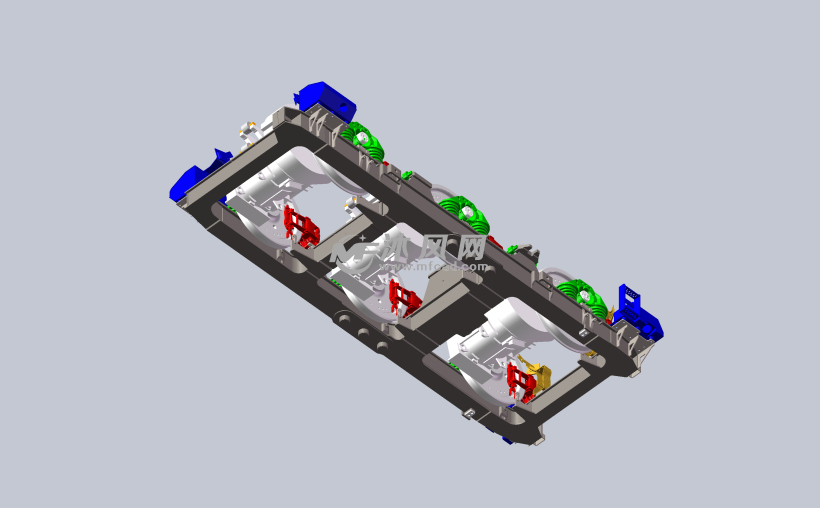 转向架 总图hxd3型电力机车转向架,1;1模型,带特征,可用于建模学习,可