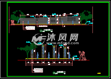 入口水景立面图