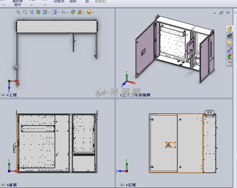 钣金电器柜设计模型三视图