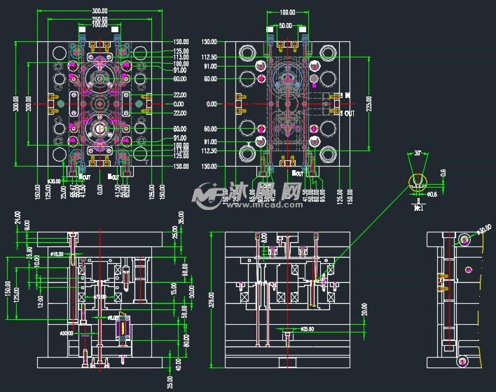 塑料斜齒輪注塑模具圖設計