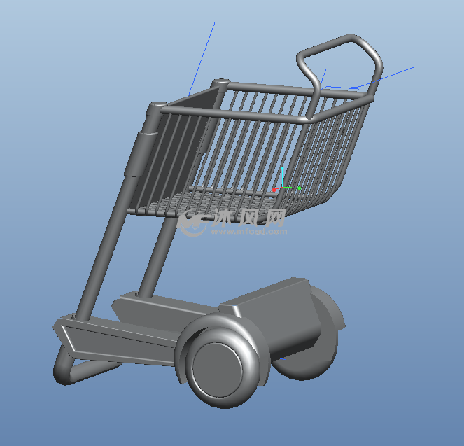 智能超市购物车三维模型图纸
