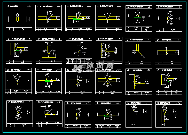 五个钢结构焊缝节点构造图集
