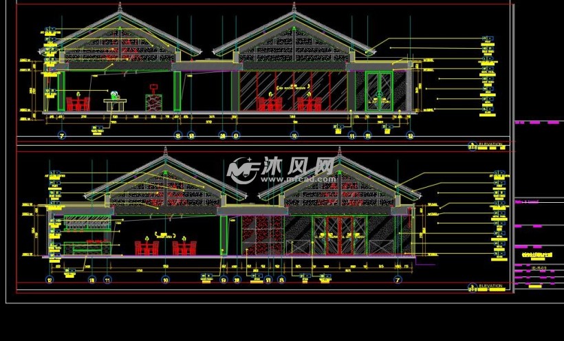餐饮部分全日制餐厅立面图