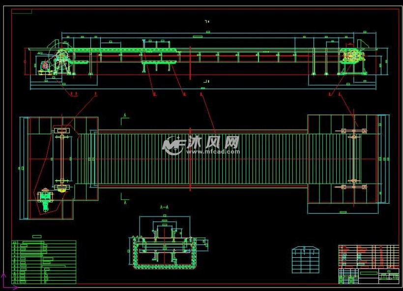 3米宽板链输送机cad图纸