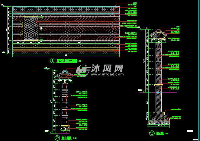 红砖青砖组合景墙