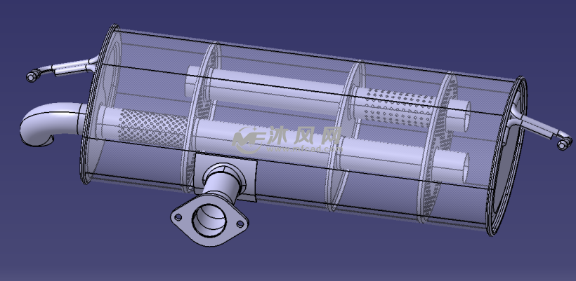 卧式消声器模型 - 车身内外饰及附件图纸 - 沐风网
