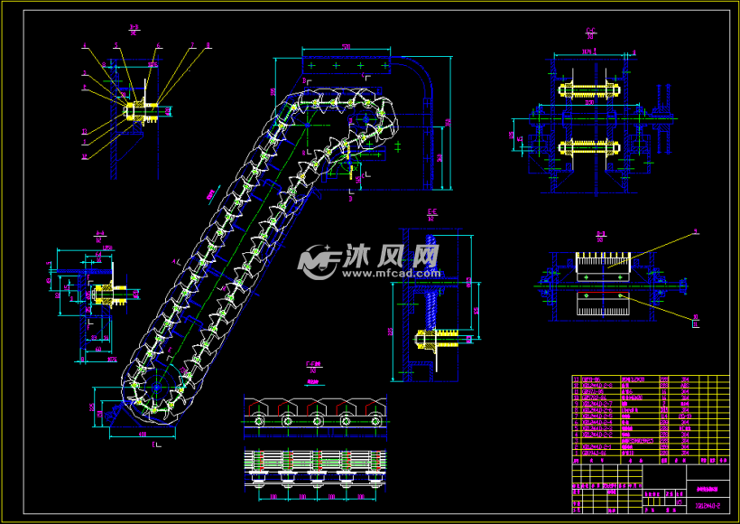 耙链传动装配图