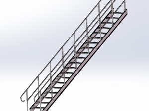 型钢和钢格栅搭建的斜梯
