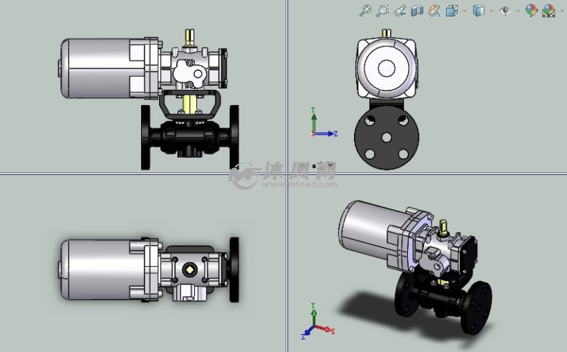 21型气动ta型球阀三视图