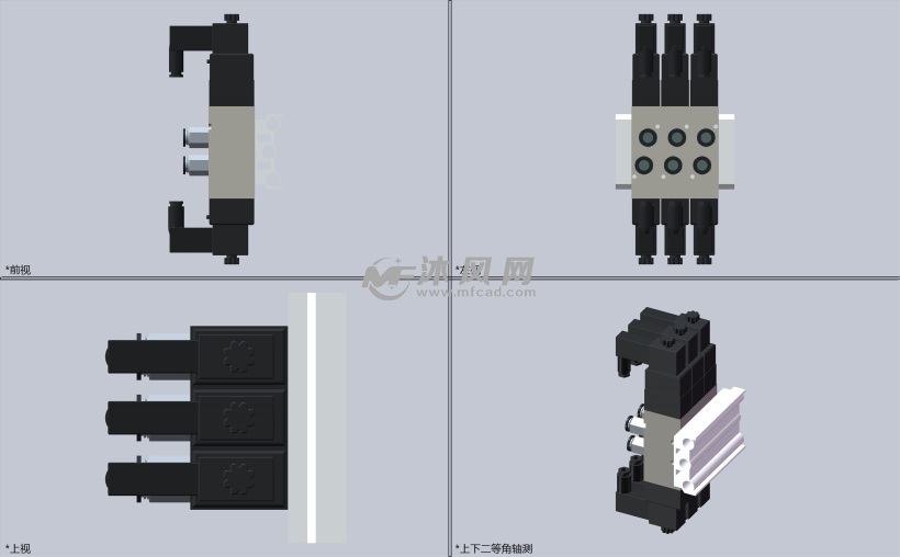 亚德客五位三通电磁阀组