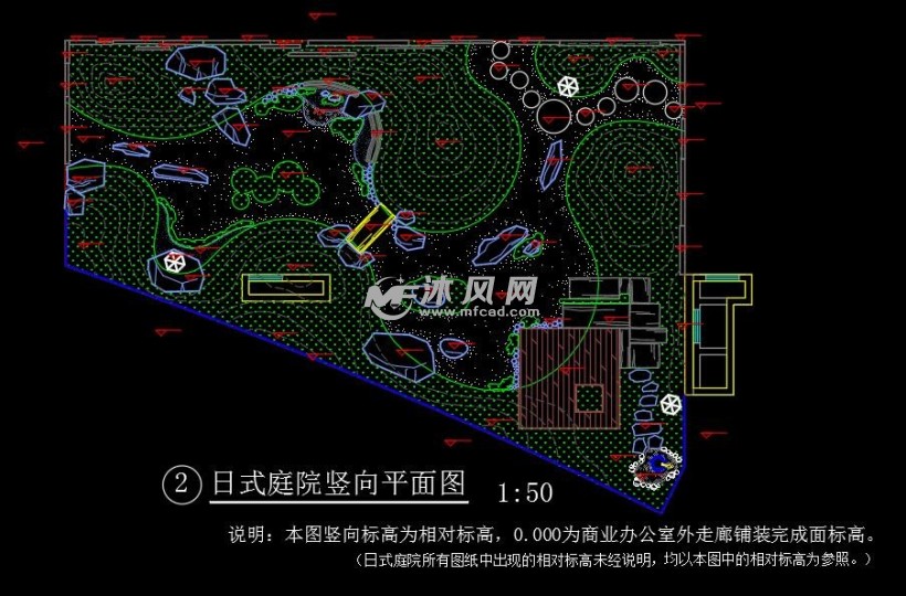 日式庭院竖向平面图