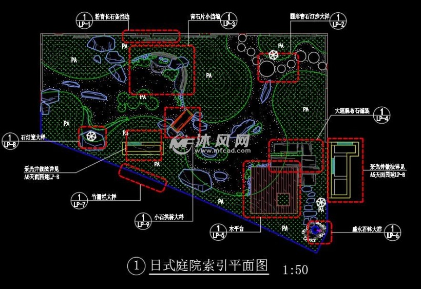 日式庭院索引平面圖