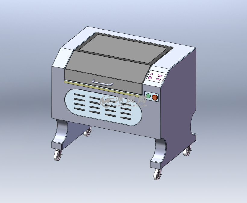 激光雕刻机三维模型设计图纸