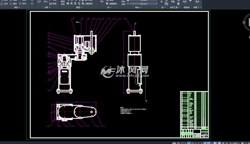 三自由度scara机器人 - 机器人模型图纸 - 沐风网