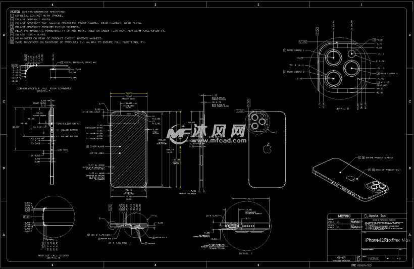 iphone 12 pro max - 通讯工具图纸 - 沐风网