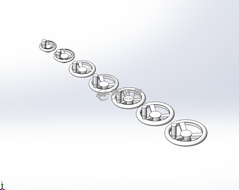 七款塑胶辐式手轮主视图