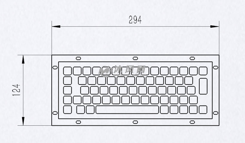 防尘防水金属键盘 - 电脑周边图纸 - 沐风网