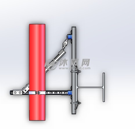 钢结构水管托臂四向抗震支架 - 零部件模型图纸 - 沐风网