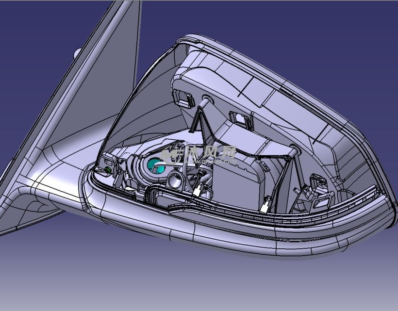 汽车后视镜总成三维