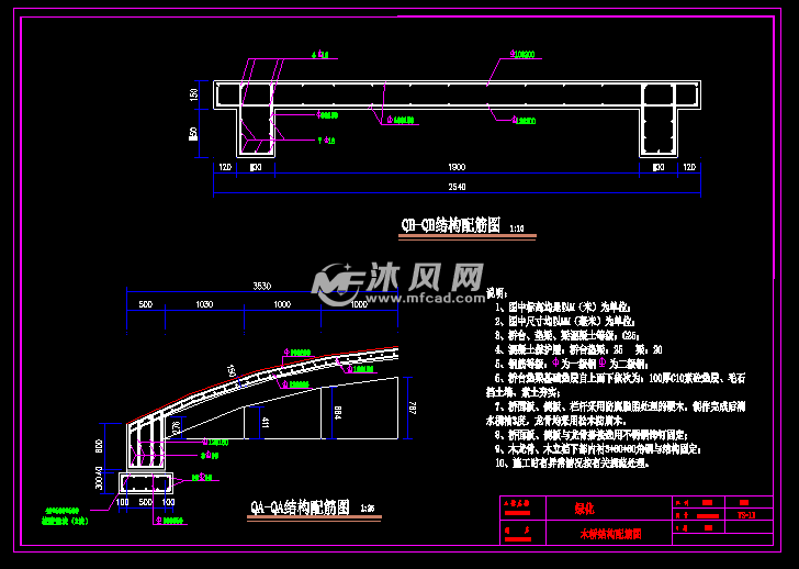 4米平板桥钢筋施工图图片