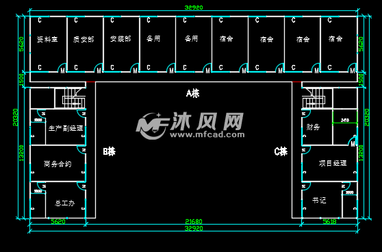 标准活动板房设计图 建筑图纸 沐风网