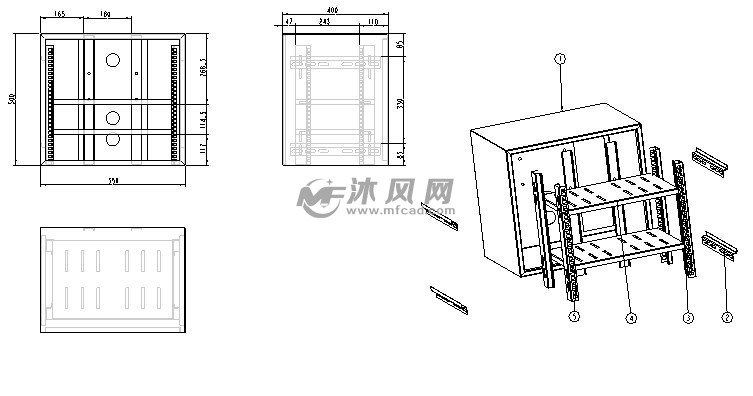 钣金件抽屉柜子模型图纸