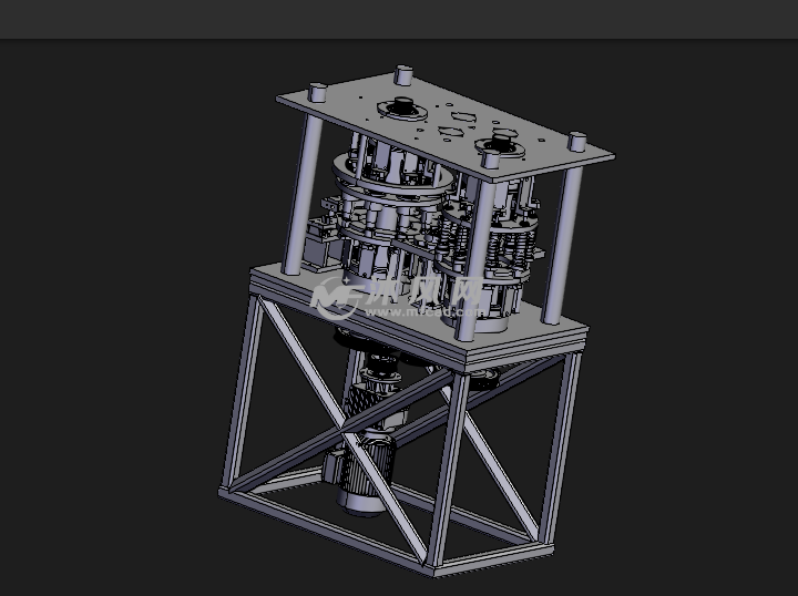 瓶盖分切机结构模型 - 包装机械图纸 - 沐风网